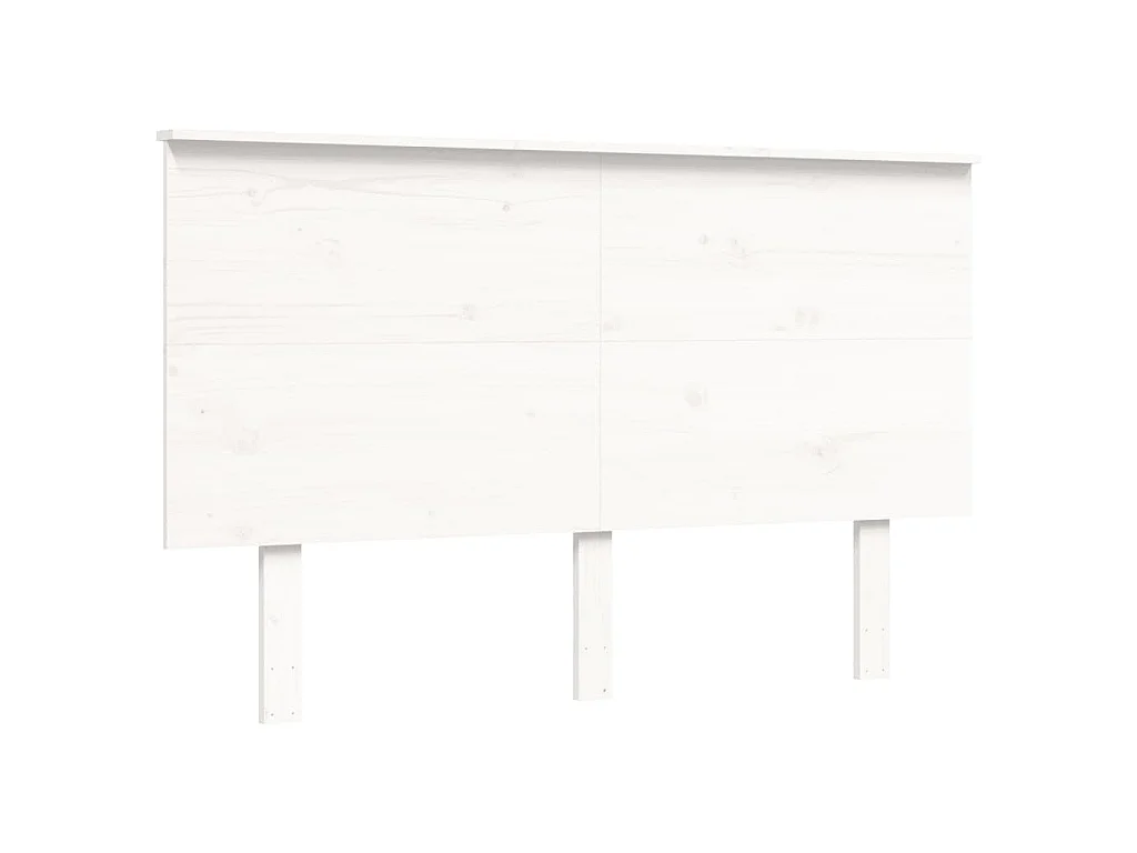 Estructura cama de matrimonio con cabecero madera maciza blanco