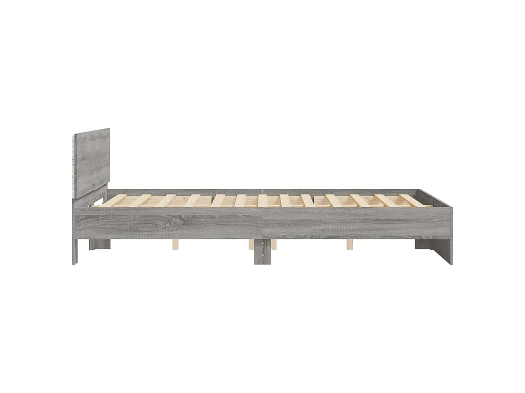 Cadre de lit avec LED sans matelas sonoma gris 160x200 cm