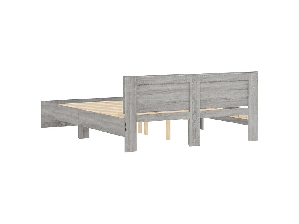 Cadre de lit avec LED sans matelas sonoma gris 160x200 cm