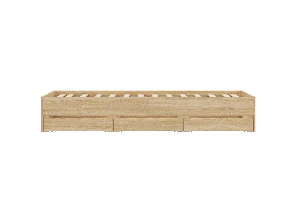 Bedframe met lades bewerkt hout sonoma eikenkleurig 90x200 cm