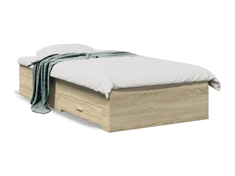 Cadre de lit avec tiroirs sans matelas chêne sonoma 90x200 cm