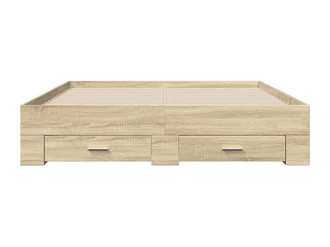 Cadre de lit avec tiroirs sans matelas chêne sonoma 160x200 cm