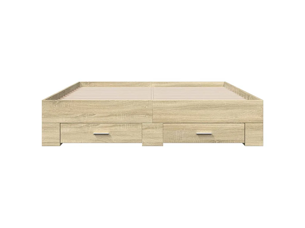 Bedframe met lades bewerkt hout sonoma eikenkleurig 160x200 cm