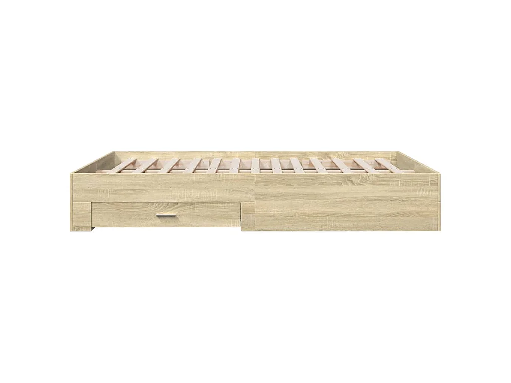 Bedframe met lades bewerkt hout sonoma eikenkleurig 160x200 cm