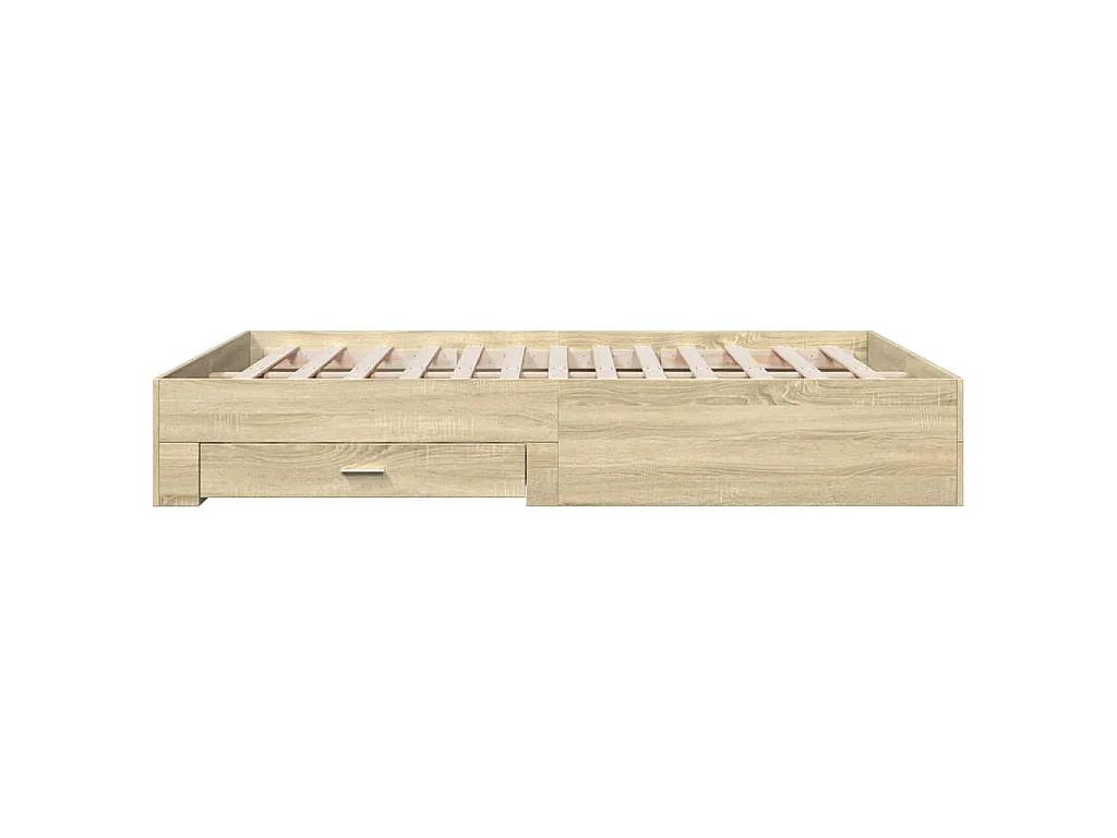 Cadre de lit avec tiroirs sans matelas chêne sonoma 160x200 cm