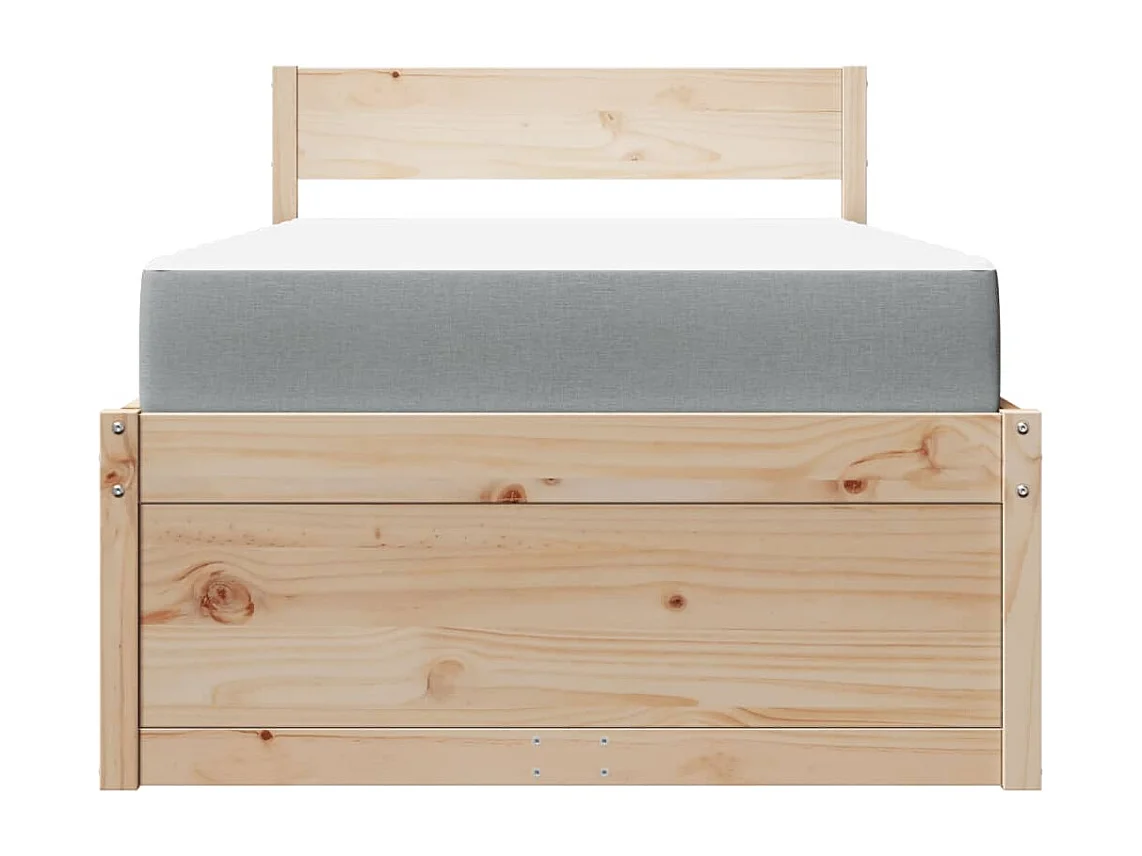 Lit avec tiroirs et matelas 100x200 cm bois massif de pin