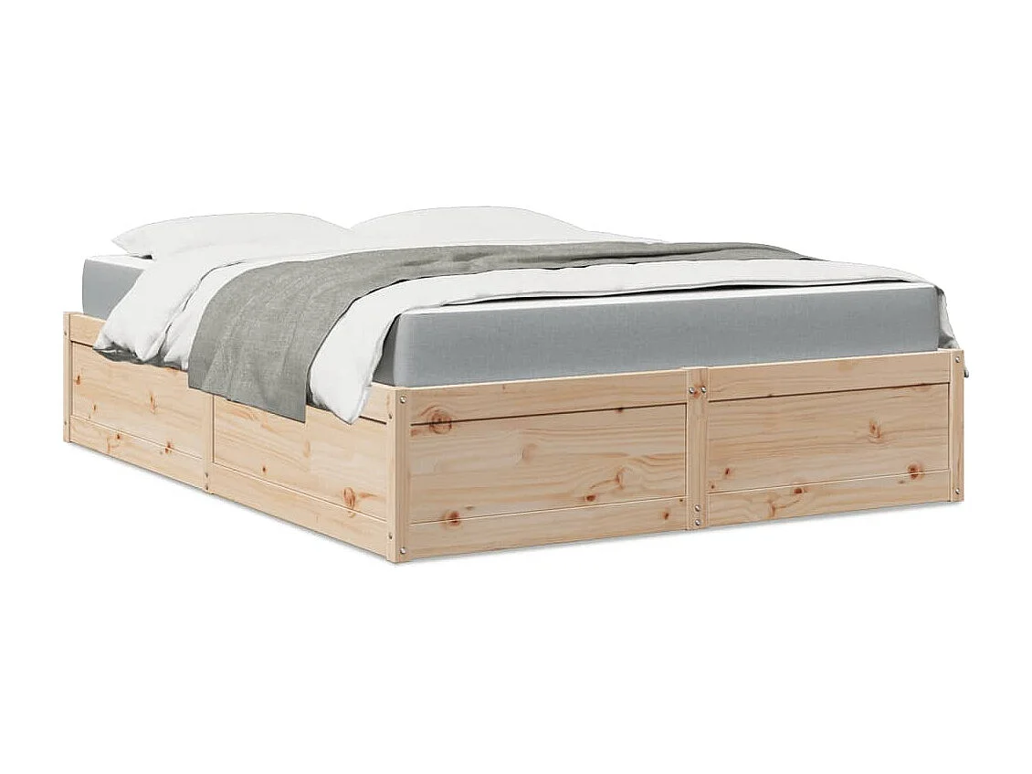 Bed met matras massief grenenhout 160x200 cm