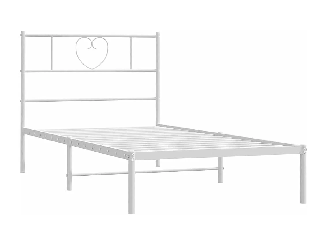 Estrutura de cama sem colchão com cabeceira 75x190 cm branco