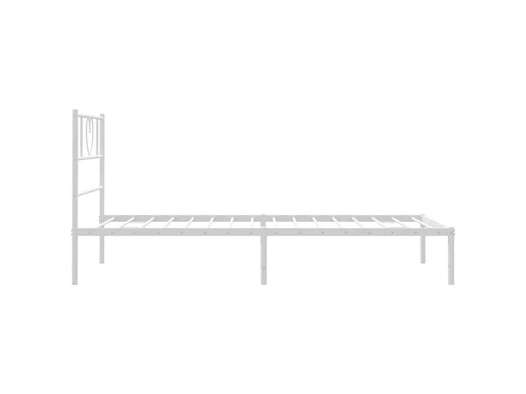 Metallbett ohne Matratze mit Kopfteil Weiß 75x190 cm