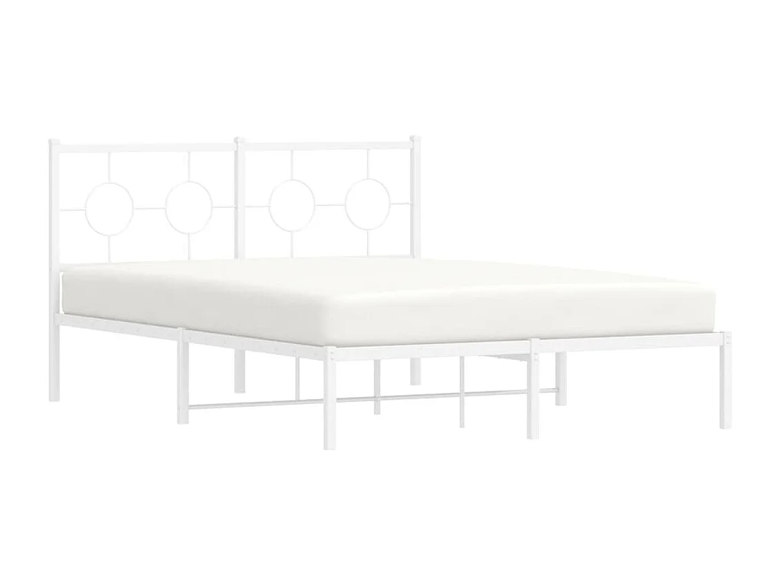 Estrutura de cama com cabeceira 140x190 cm metal branco