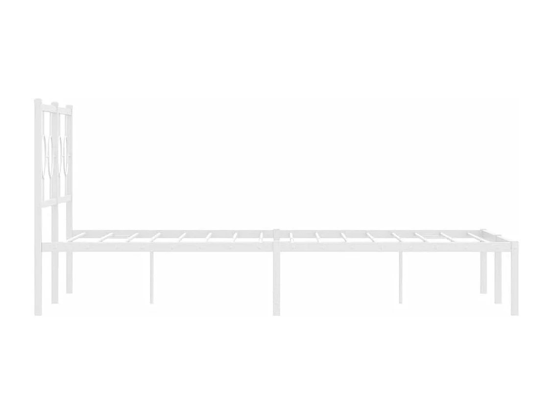 Estrutura de cama com cabeceira 140x190 cm metal branco