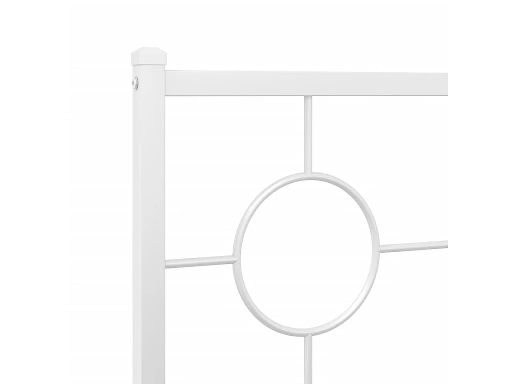 Bedframe met hoofdbord metaal wit 140x190 cm