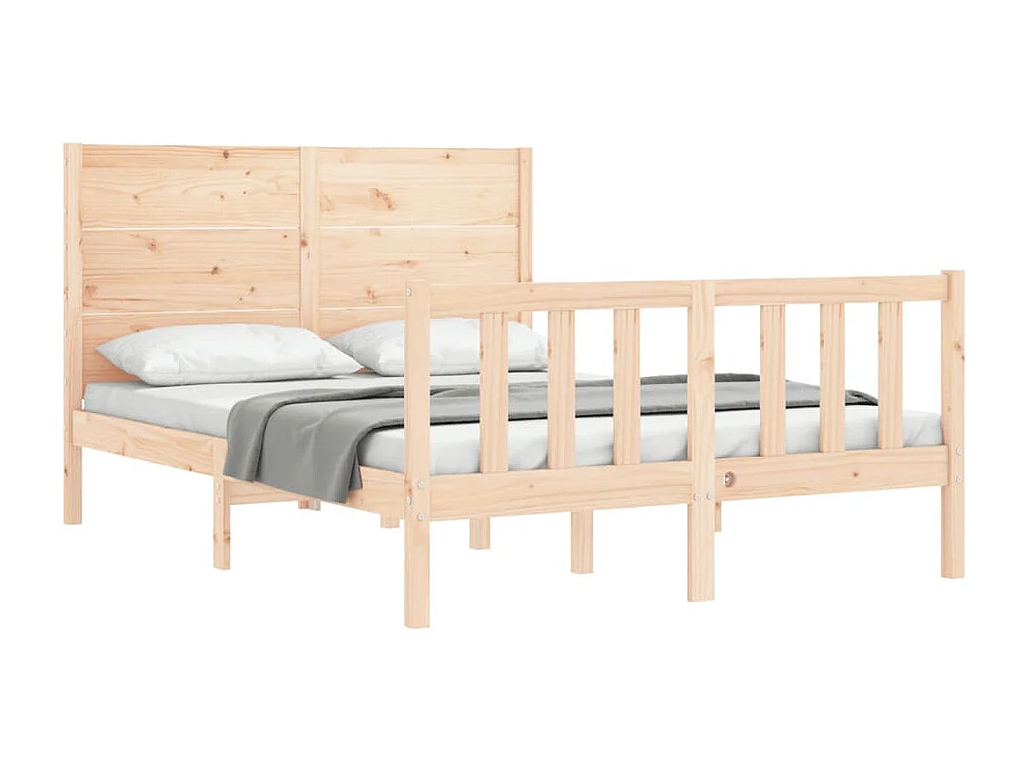 Cadre de lit sans matelas bois de pin massif