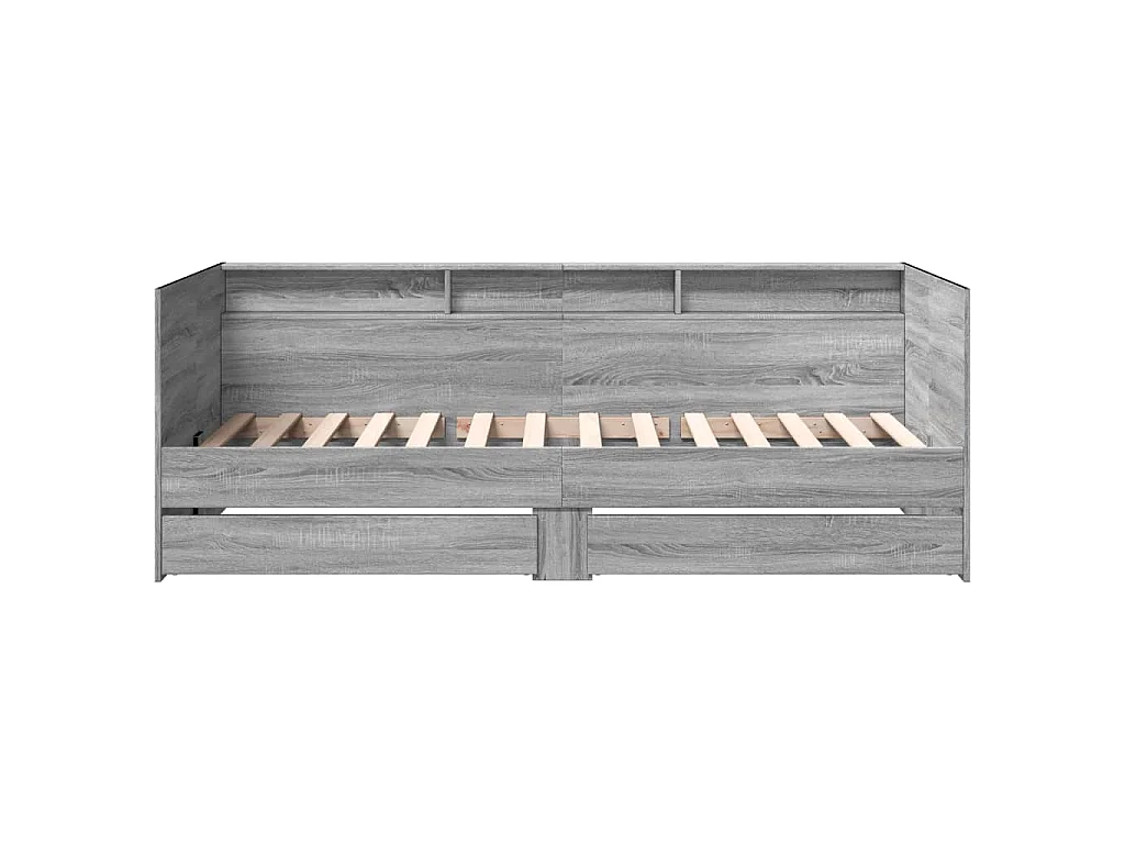 Tagesbett mit Schubladen ohne Matratze Grau Sonoma 75x190 cm