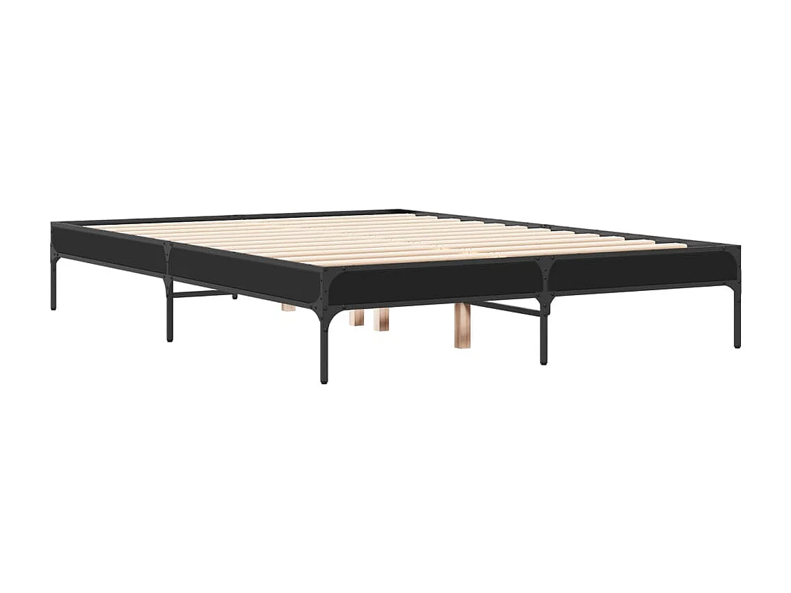 Cadre de lit sans matelas noir 135x190 cm