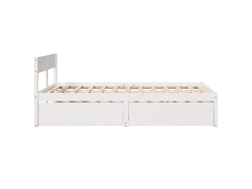 Bedframe zonder matras massief grenenhout wit 120x200 cm