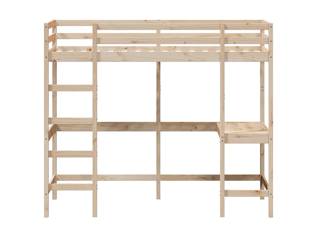 Lit superposé avec bureau 90x200 cm bois de pin massif