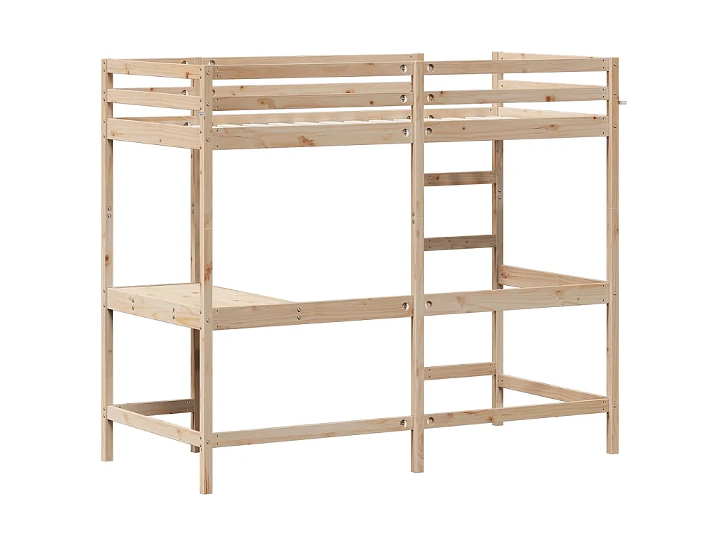 Lit superposé avec bureau 90x200 cm bois de pin massif