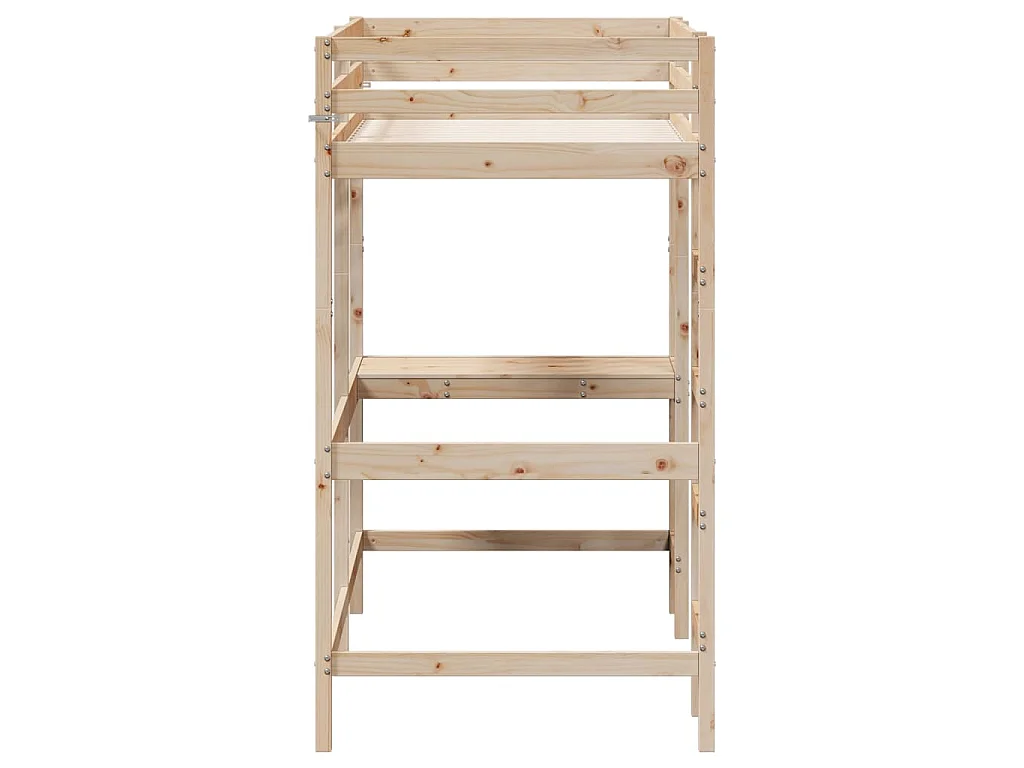Hoogslaper met bureau massief grenenhout 90x200 cm