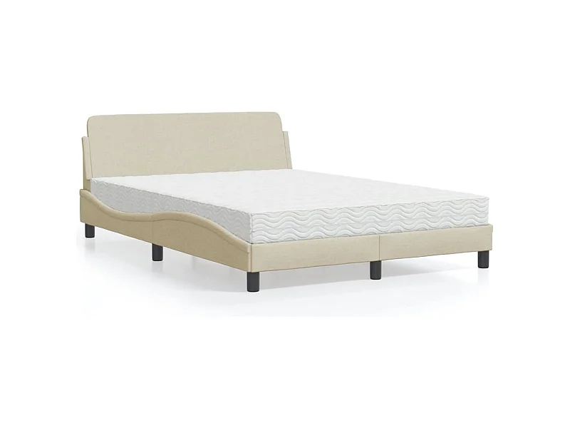 Bett mit Matratze "Dover" Creme 140x200 cm Stoff