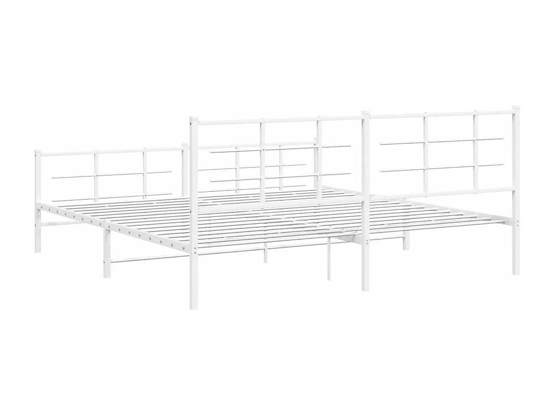 Bedframe met hoofd- en voeteneinde metaal wit 200x200 cm