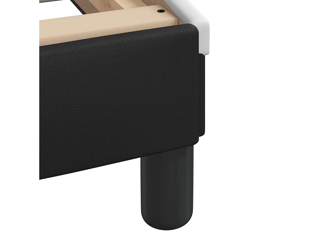 Estrutura de cama Dover couro artificial preto e branco