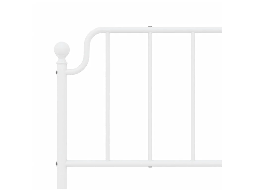 Cadre de lit métal sans matelas et tête de lit blanc 160x200 cm