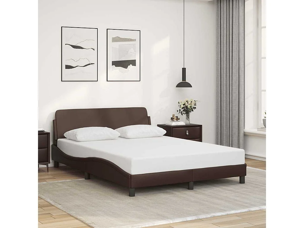 Cadre de lit Dover marron 140x200 cm similicuir