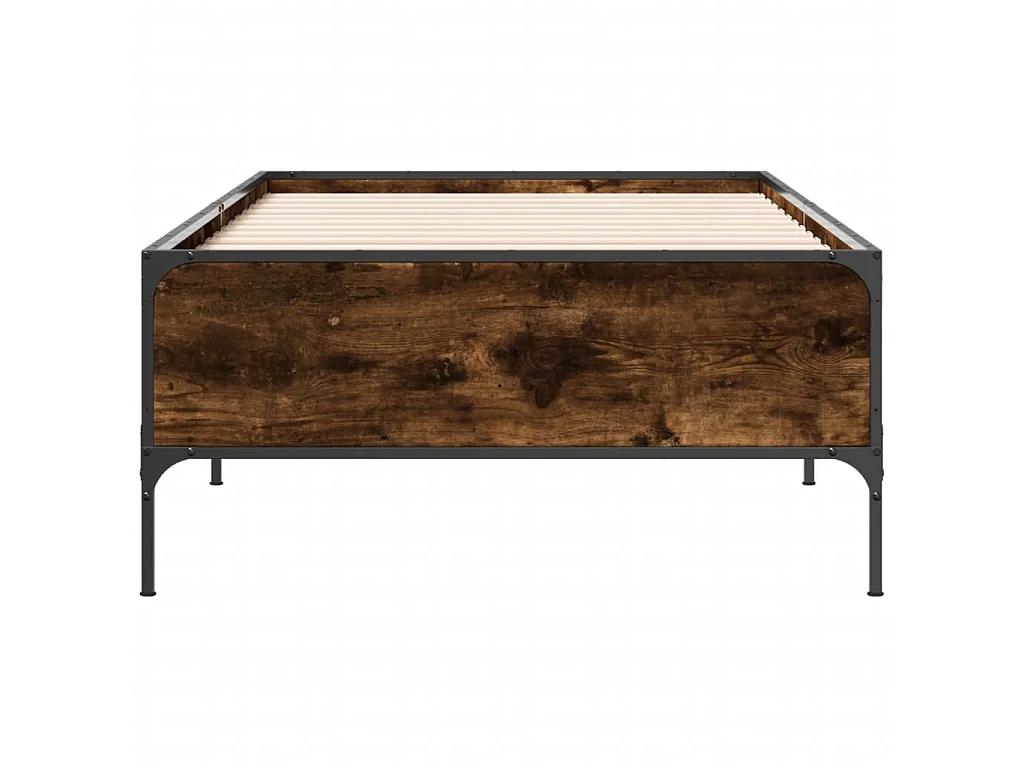 Cadre de lit sans matelas chêne fumé 90x200 cm