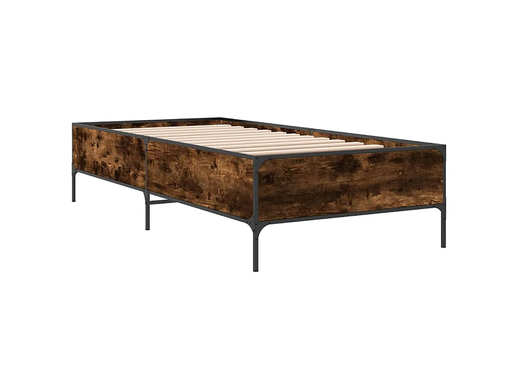 Cadre de lit sans matelas chêne fumé 90x200 cm
