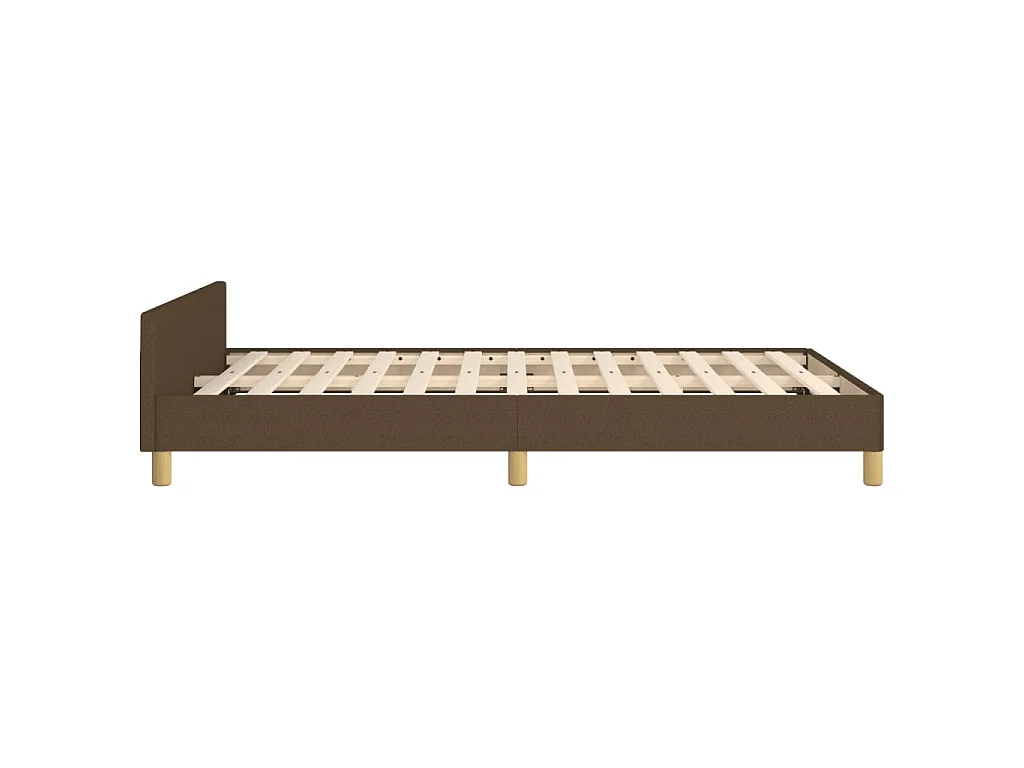Bettgestell ohne Matratze Dunkelbraun 120x190 cm Stoff