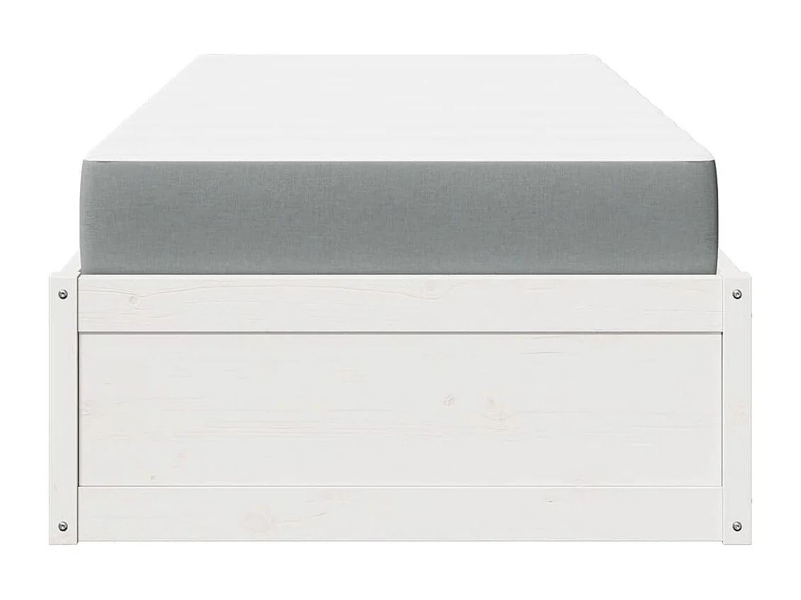 Lit avec matelas blanc 100x200 cm bois massif de pin