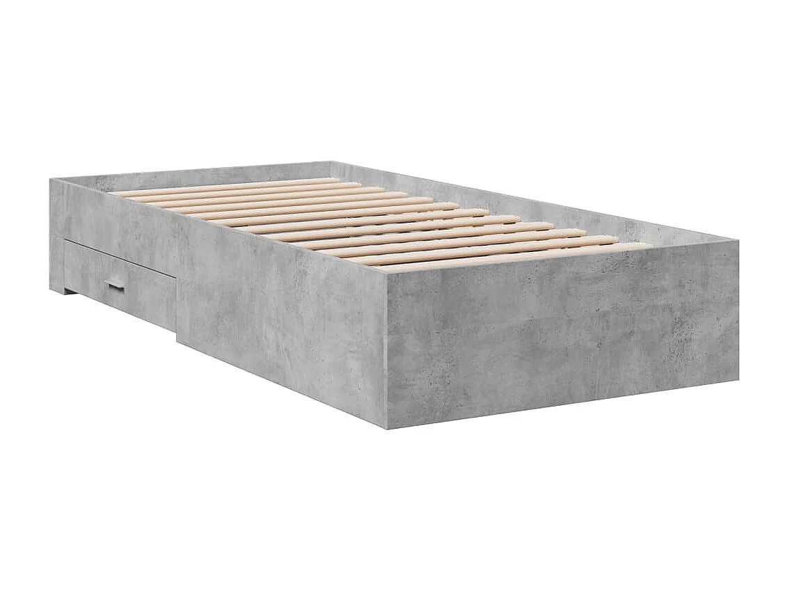 Giroletto Cassetti Grigio Cemento 90x190 cm Legno Multistrato