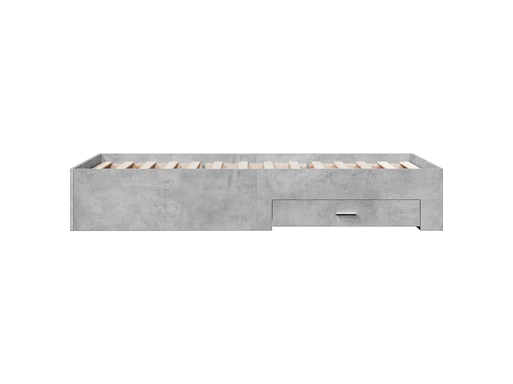 Cama con cajones madera ingeniería gris hormigón 90x190 cm