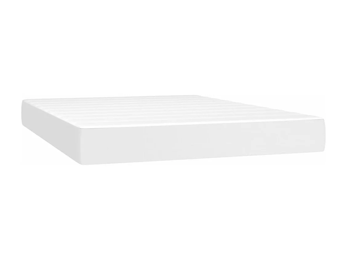 Sommier à lattes de lit matelas LED Blanc 140x200 cm Similicuir