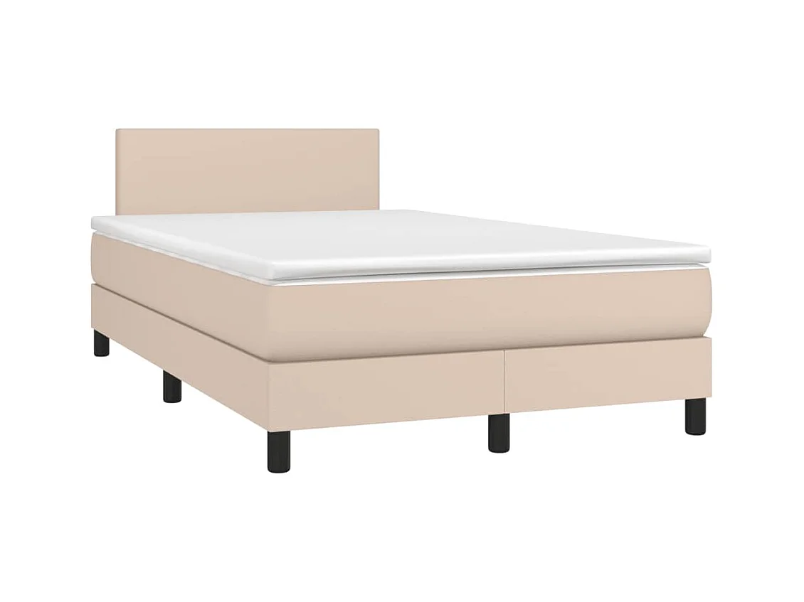 Boxspringbett mit Matratze & LED Cappuccino-Braun 120x190 cm