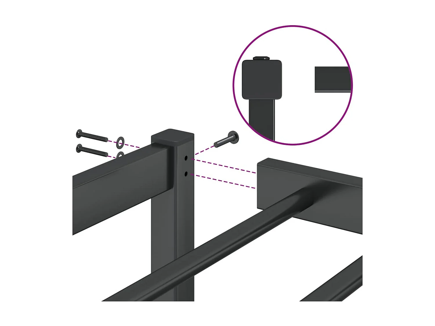 Bettgestell Metall Schwarz 140x200 cm