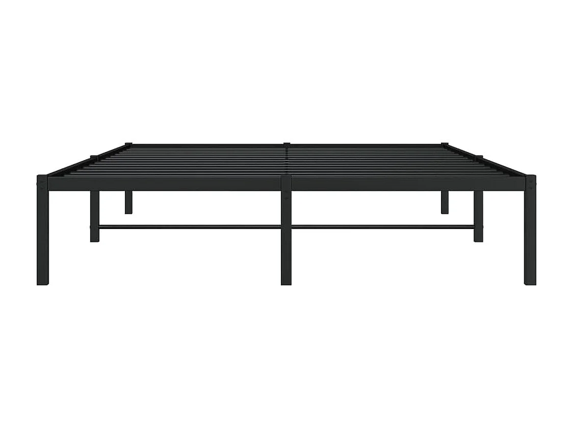 Cadre de lit métal sans matelas noir 140x200 cm