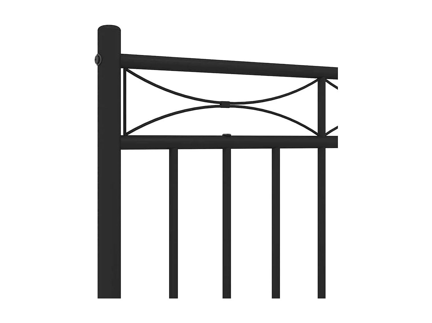 Bedframe met hoofdbord metaal zwart 135x190 cm