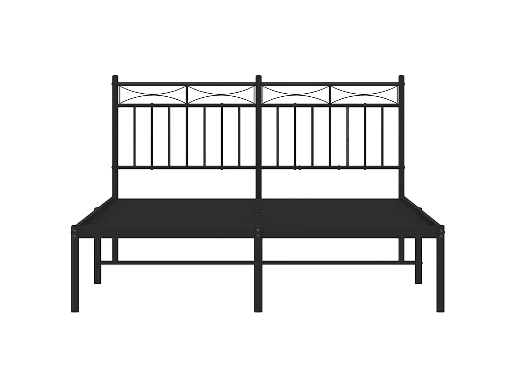 Cadre de lit métal sans matelas avec tête de lit noir 135x190cm