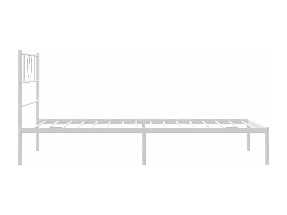 Bedframe met hoofdbord metaal wit 90x190 cm