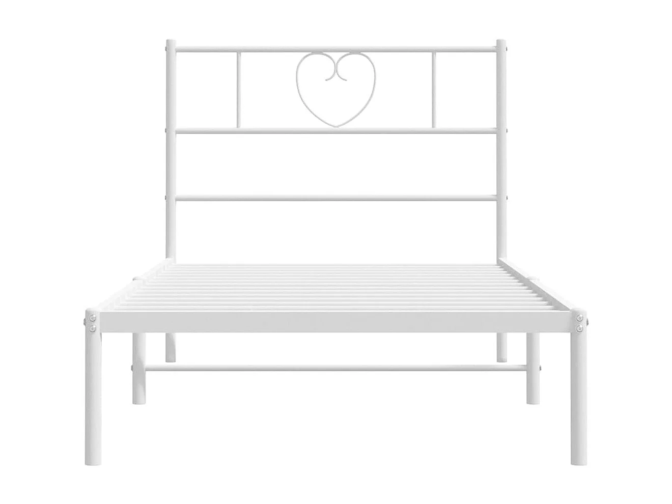 Cadre de lit métal sans matelas avec tête de lit blanc 90x190cm
