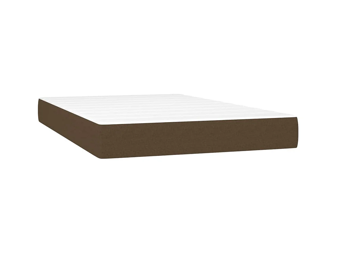 Letto a Molle Materasso e LED MarroneScuro 120x190cm in Tessuto