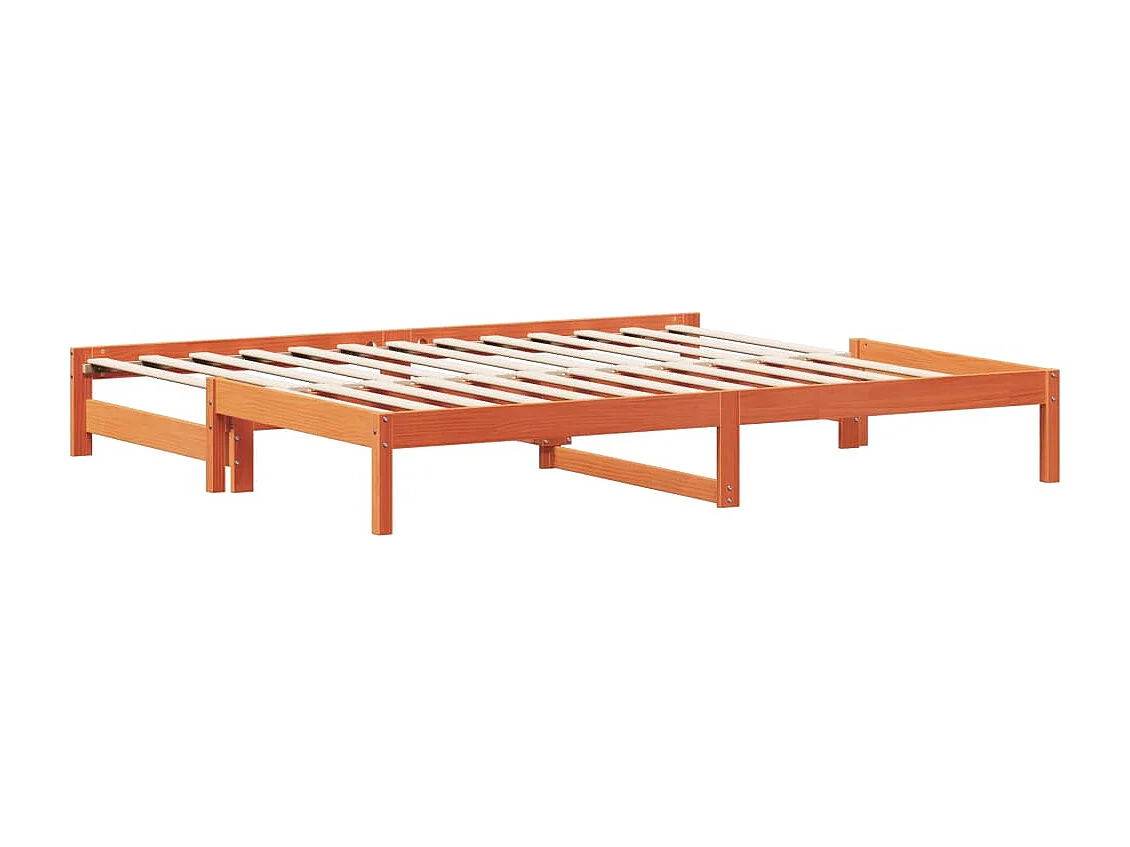 Lit de jour et lit gigogne sans matelas cire marron 90x200 cm