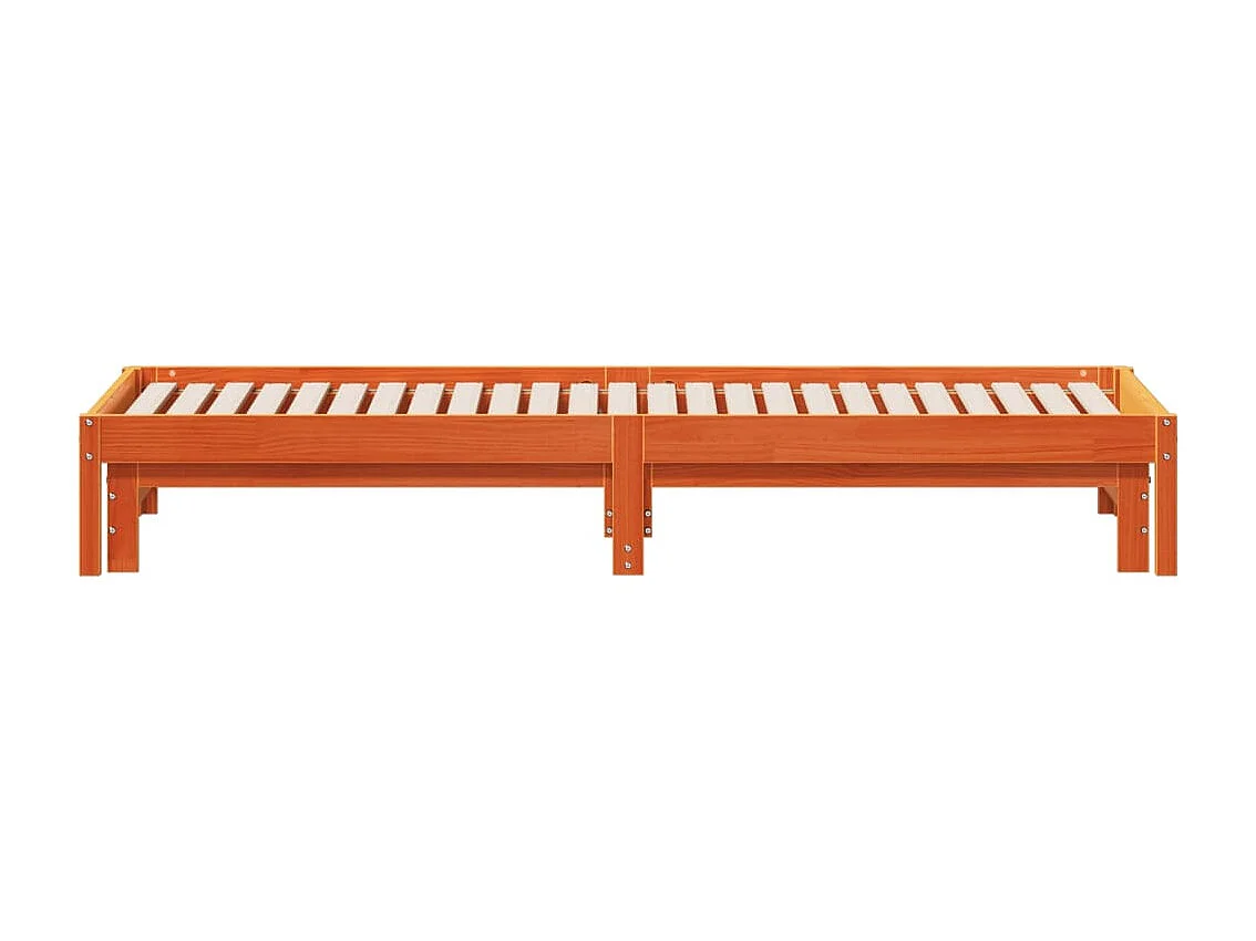 Lit de jour et lit gigogne sans matelas cire marron 90x200 cm