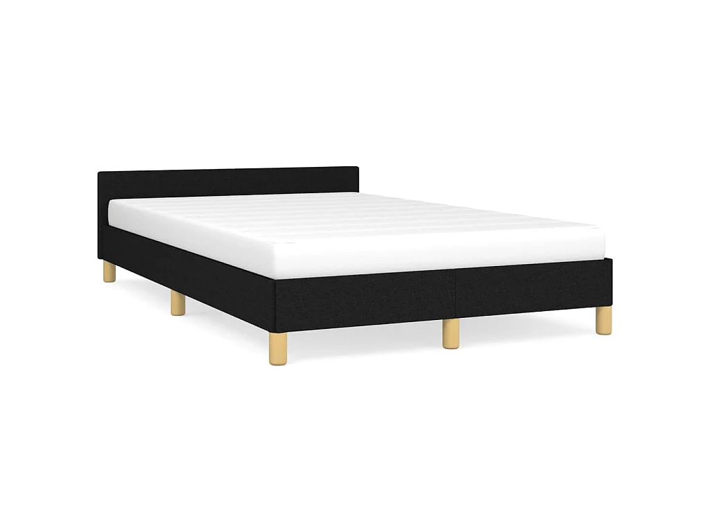 Cadre de lit sans matelas noir 120x190 cm tissu