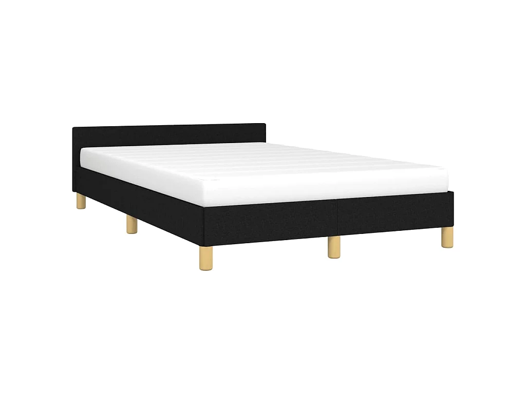 Cadre de lit sans matelas noir 120x190 cm tissu