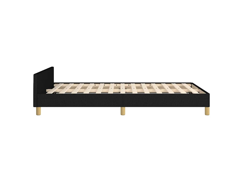 Cadre de lit sans matelas noir 120x190 cm tissu