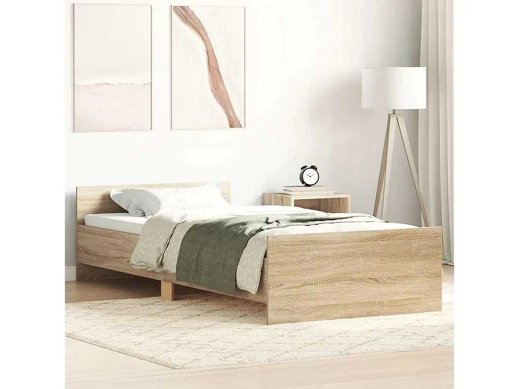 Cadre de lit sans matelas chêne sonoma 100x200 cm