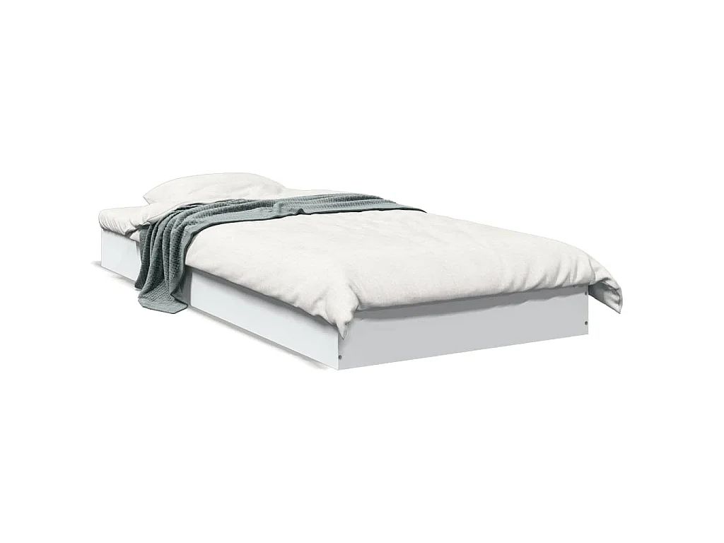 Bedframe bewerkt hout wit 75x190 cm